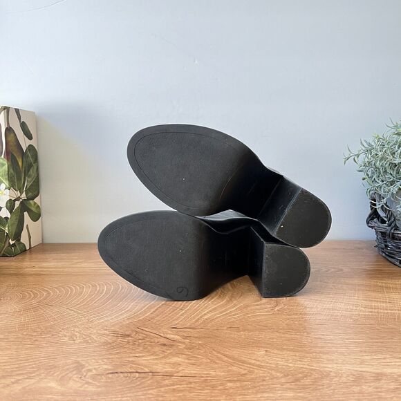 Women’s ZARA Black Leather Peep Toe Lace Up Boots Size 37 Trafaluc - Picture 6 of 9